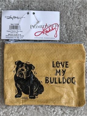 Primitives By Kathy -Love My Bulldog Zipper Wallet
